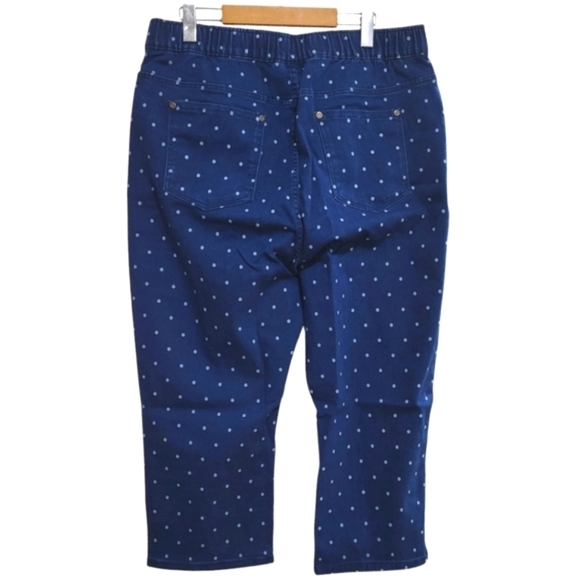 Denim Moves Stretch Pull-On Polkadot Jean Capris Size XL - Picture 3 of 7